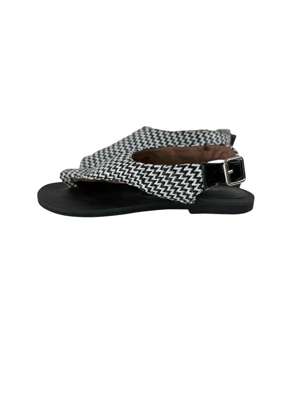 JEFFERY CAMPBELL Black & White Zigzag Slingback Sandal Size 8